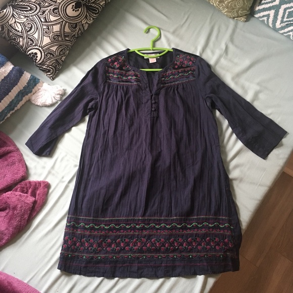 Navy Embroidered Tunic - Picture 1 of 4